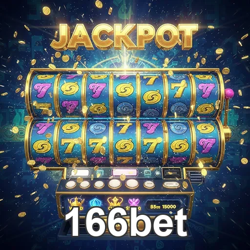Imagem de uma máquina caça-níqueis no site 166bet, destaque para opções de slots emocionantes.